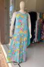 vestido longo viscose azul