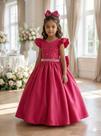 Vestido Longo Ysa Kids Ariane Pink para Festas e Eventos