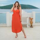 Vestido longuete com alça de amarrar Terracota - Mgr Boutique