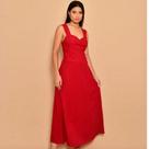 Vestido longuete liso duna com bolsa alça larga 0054