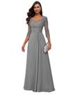 Vestido Loyeloy Grey Sweetheart Lace Mother of the Bride 2024