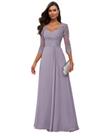 Vestido Loyeloy Lace Mãe da Noiva Chiffon Wisteria 8