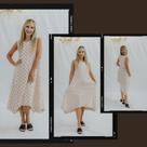 Vestido "lua" linhão bordado coração