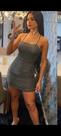 Vestido lurex aberto nas costas