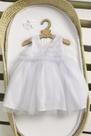 Vestido Luxo Bebê Menina Batizado Festa Branco Lessa B9109