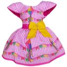 Vestido Luxo Temático Infantil Festa Junina São João Quadrilha Xadrez Rosa