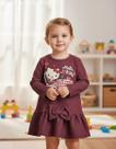Vestido M. Longa Cotton Jeans Hello Kitty Nº 1 Ao 3 Oficial Vestido M. Longa Cotton Jeans Hello Kitty Nº 1 Ao 3 Oficial