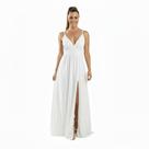 Vestido Madrinha Longo Alça Fenda Perfeito para Casamento e Pré-Wedding