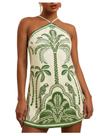 Vestido MakeMechic Halter com estampa tropical sem encosto, mini verde, feminino