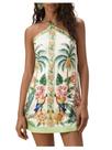 Vestido MakeMechic Halter com estampa tropical sem encosto verde/branco Vestido MakeMechic Halter com estampa tropical sem encosto verde/branco