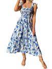 Vestido MakeMechic Summer Floral Azul/Branco para Mulheres