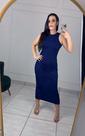 Vestido Malha Canelado Violeta Cavado Lez A Lez - Estilo E Conforto