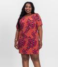 Vestido Malha Fria Plus Infinita Cor Rosa