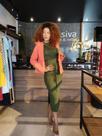 Vestido malha verde militar