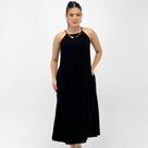 Vestido Malwee Alça Midi Evasê Feminino