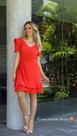 Vestido manga drapiada
