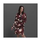 Vestido manga longa 7/8 floral tamanho GG