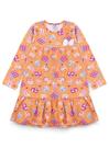 Vestido Manga Longa Casinha Laranja Cotton- Valeen Kids Vestido Manga Longa Casinha Laranja Cotton- Valeen Kids