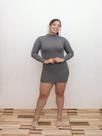 Vestido Manga Longa Com Gola