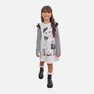 Vestido Manga Longa Em Fly Tech Infantil Menina Infanti 79240 Branco
