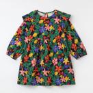 Vestido Manga Longa Infantil Malha Ramo de Flor Fábula