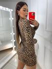 Vestido manga longa meia lua