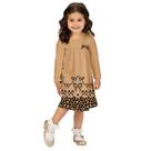 Vestido Manga Longa Menina Milon em Cotton Laços Cor Camurça Tamanho:3