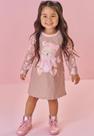 Vestido Manga Longa Urso Marrom Kukiê