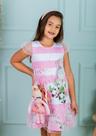 Vestido manga tule com bolsinha 10 anos