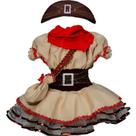 Vestido Maria Bonita Bebe Menina Roupa Fantasia Cangaceira de Luxo com Chapéu e Bolsa pra Festa Junina