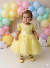 Vestido Marie Amarelo com Bolinhas para Crianças