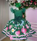 Vestido Marie Flor de Natal Verde - Estilo e Magia para o Natal