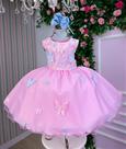 Vestido Marie Jardim das Borboletas Rosa Bebê Viviane - Elegante e Confortável Vestido Marie Jardim das Borboletas Rosa Bebê Viviane - Elegante e Confortável