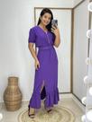 Vestido Mary roxo com fenda tamanho m
