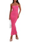 Vestido maxi ajustado sin tirantes acanalado PRETTYGARDEN en rojo rosa Vestido maxi ajustado sin tirantes acanalado PRETTYGARDEN en rojo rosa