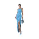 Vestido Maxi Assimétrico Sem Mangas Brilhante E Doce Para Mulheres, Estilo Bodycon Longo Vestido Maxi Assimétrico Sem Mangas Brilhante E Doce Para Mulheres, Estilo Bodycon Longo