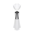 Vestido Maxi Branco E Roxo Sem Costas Com Laço E Renda, Sem Mangas, Elegante E Sexy, Com Recortes,