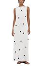 Vestido maxi calbático feminino de bolinhas, algodão, linho, verão Vestido maxi calbático feminino de bolinhas, algodão, linho, verão