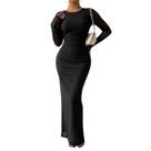Vestido maxi com estampa LIGHT DOT Bodycon de manga comprida Tie Dye Mesh Vestido maxi com estampa LIGHT DOT Bodycon de manga comprida Tie Dye Mesh