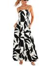 Vestido maxi CUPSHE feminino de verão, sem mangas, gola quadrada, preto