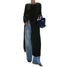 Vestido maxi de malha GCZREN feminino com bainha dividida, preto