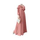 Vestido Maxi De Manga Longa Para Mulheres, Moda De Outono, Vestido De Festa Plissado, Abaya