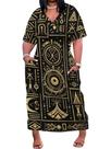 Vestido maxi EQQZD com estampa africana tamanho grande para mulheres