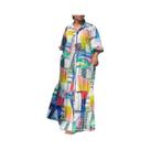 Vestido Maxi Estampado Boêmio Para Mulheres, Elegante, De Manga Longa, Vintage, Casual, Com Botões