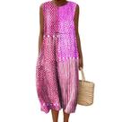 Vestido maxi feminino Akivide com estampa floral boho de verão com bolsos