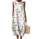 Vestido maxi feminino Akivide com estampa floral boho de verão com bolsos