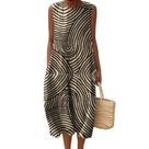 Vestido maxi feminino Akivide com estampa floral boho de verão com bolsos