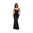 Vestido Maxi Feminino Com Decote Baixo E Alças Cruzadas, Sem Costas, Bordado Floral, Tendência De