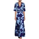 Vestido maxi feminino DBWPKR, primavera de 2026, cetim, decote em V com bolso