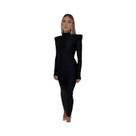 Vestido Maxi Feminino Elegante com Gola Alta e Ombro Aberto - Moda 2023
